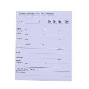 Anschriftenblatt für Kartei DIN A5