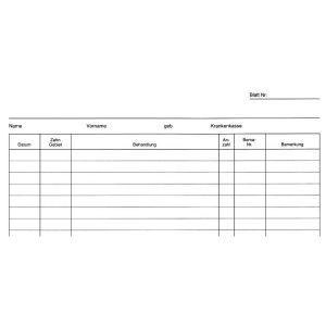 Krankenblatt M1 für DIN A5-Kartei