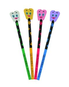 Bleistift mit Radiergummi Zahn