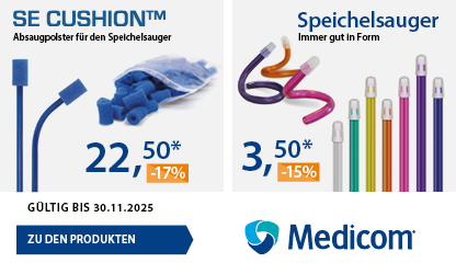 Medicom Angebot: SE Cushion -17% & Speichelsauger -15% - gültig bis zum 30.11.2025