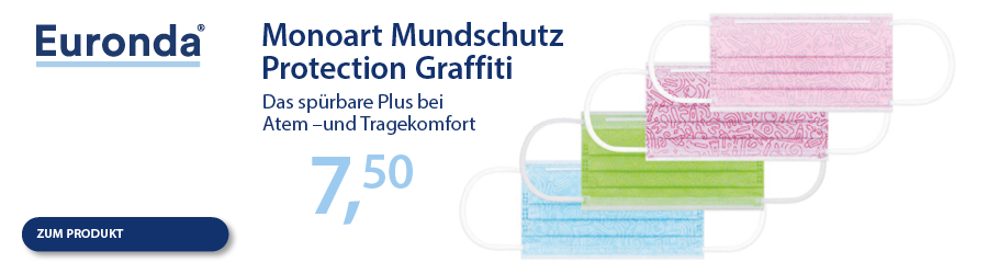 Euronda Angebot Monoart Mundschutz Pro Graffiti - jetzt Sonderpreise sichern - bis zum 30.09.2026!
