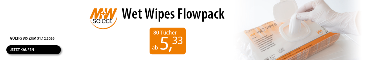 M+W Select Wet Wipes im Flowpack - jetzt zum Sonderpreis sichern!
