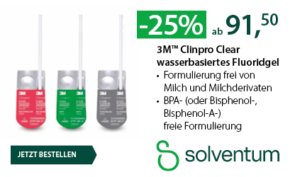 Solventum - 3M™ Clinpro™ Clear Fluorid bis zu 25% sparen! Gültig bis 30.12.2025