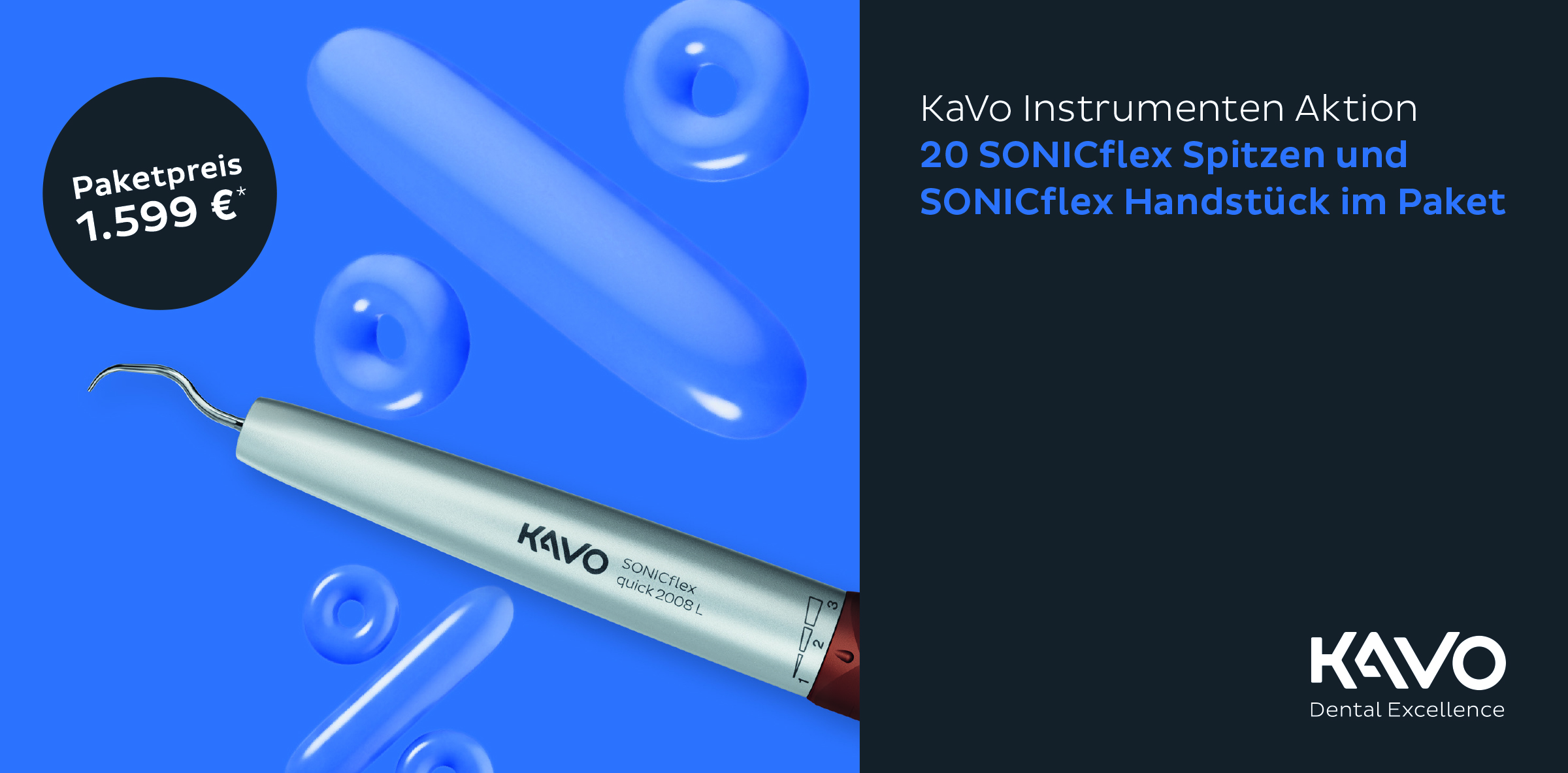 KaVo Instrumenten-Aktion SONICflex Spitzen 20x nach Wahl + Sonicflex Handstück im Preis enthalten!