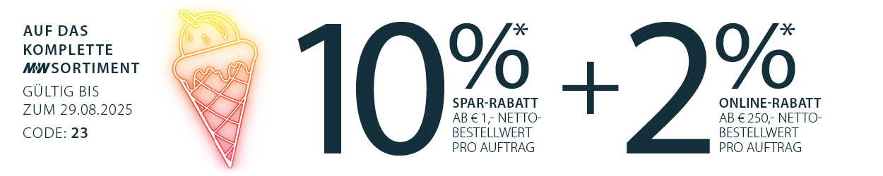 10% + 2%* auf das komplette Sortiment - Ihr Rabattcode 