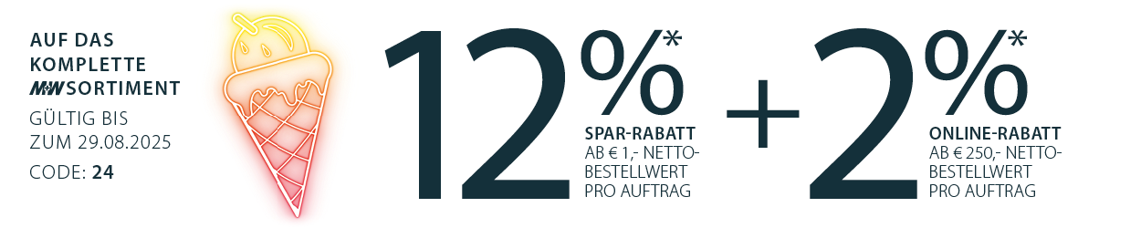 12%* + 2%* auf das komplette Sortiment - Ihr Rabattcode 