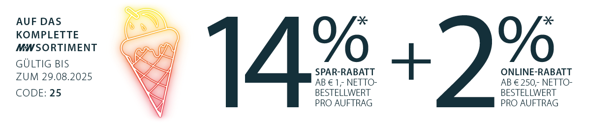 14%* + 2%* auf das komplette Sortiment - Ihr Rabattcode 