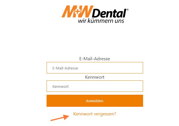 Screenshot: Kennwort vergessen