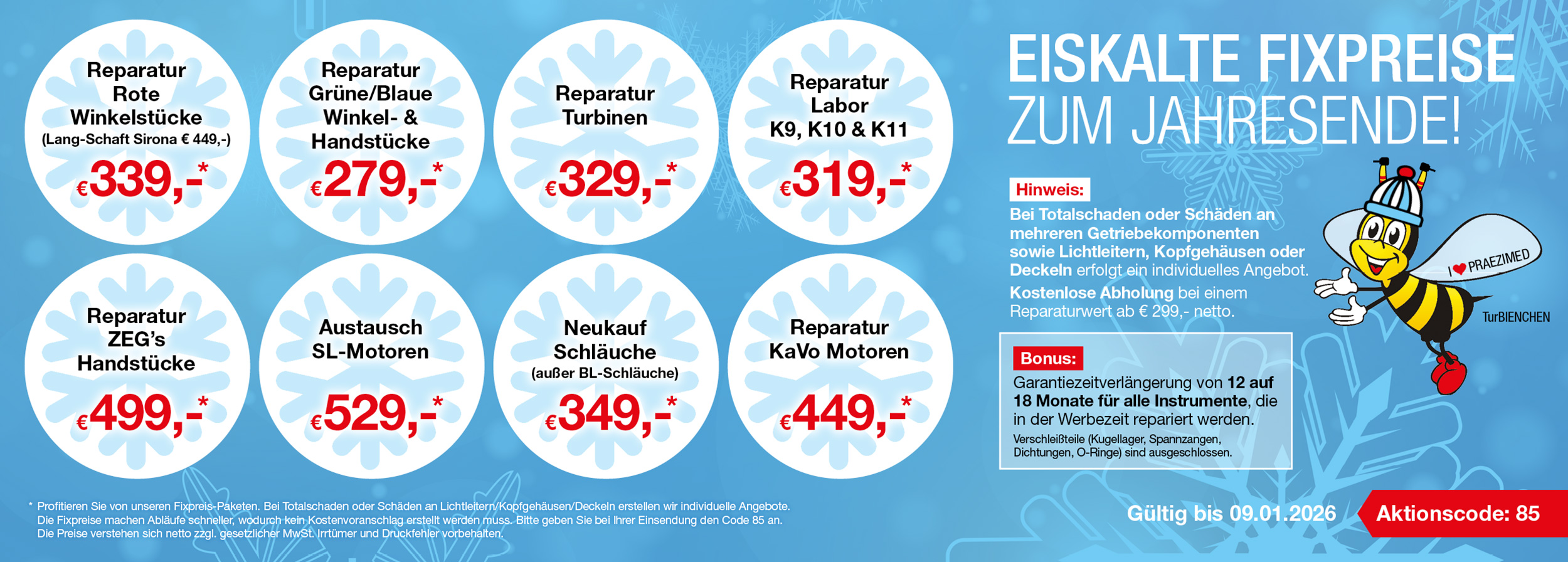Praezimed Aktion - Eiskalte Fixpreise bis 09.01.2026