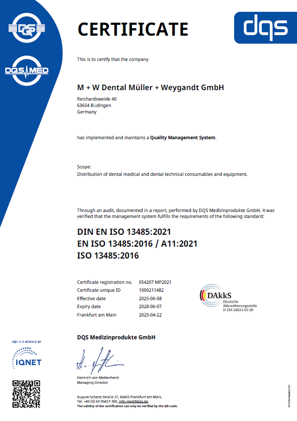 DQS Zertifikat ISO 13485 - EN